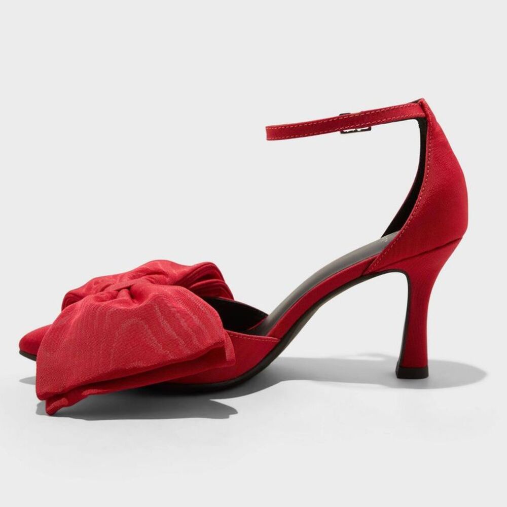 Open Box - A New Day -  Women's Bow Pumps Memory Foam Insole Hig Red - Picture 2 of 4